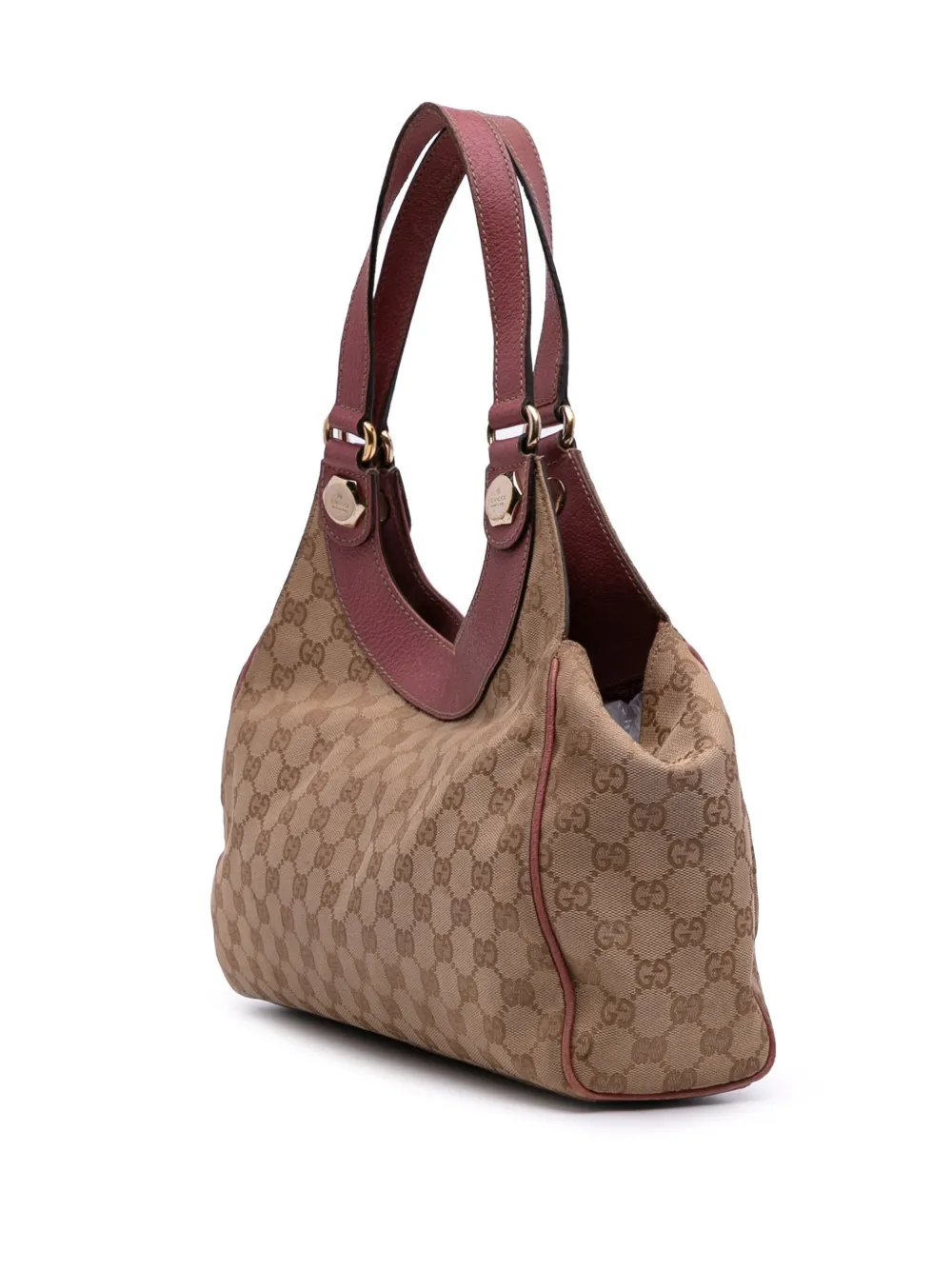 Pre-owned Gucci 2000-2015 Medium Gg Canvas Charmy Shoulder Bag In Brown