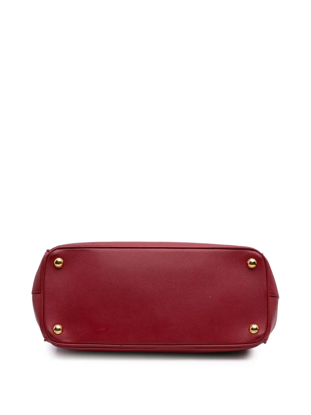 Pre-owned Prada 2000-2025 Small Saffiano Lux Galleria Double Zip Satchel In Red
