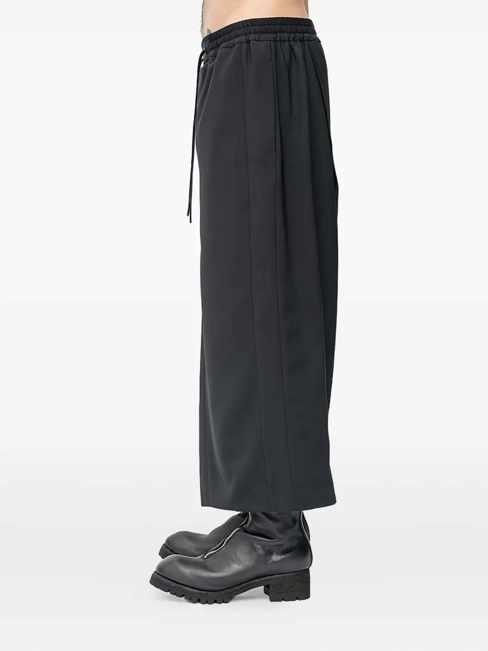 Devoa Broek met trekkoord en gewikkelde voorkant - Zwart