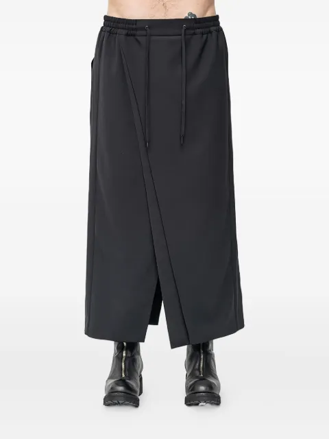 Devoa wrap-front drawstring trousers