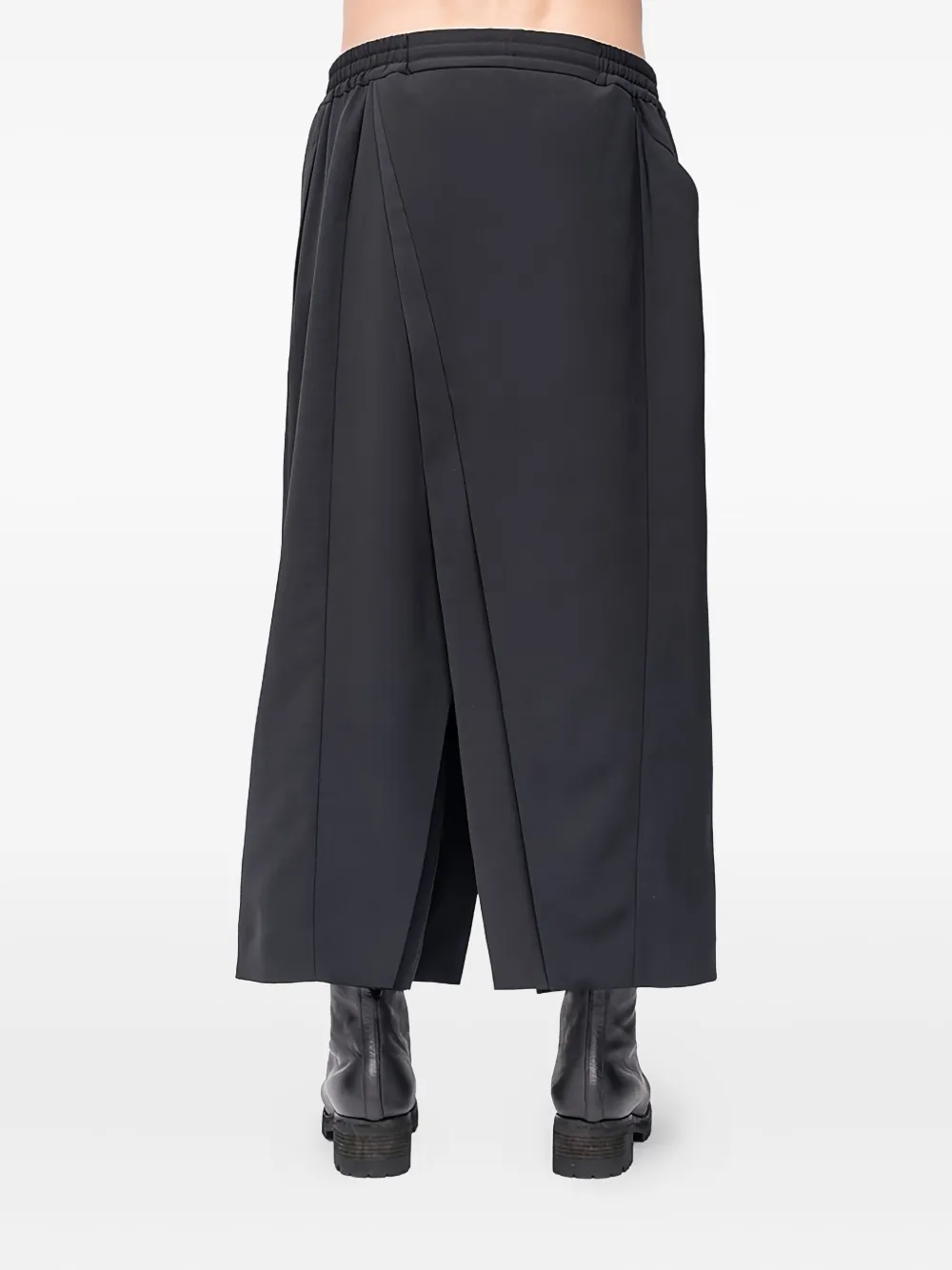 Devoa Broek met trekkoord en gewikkelde voorkant Zwart