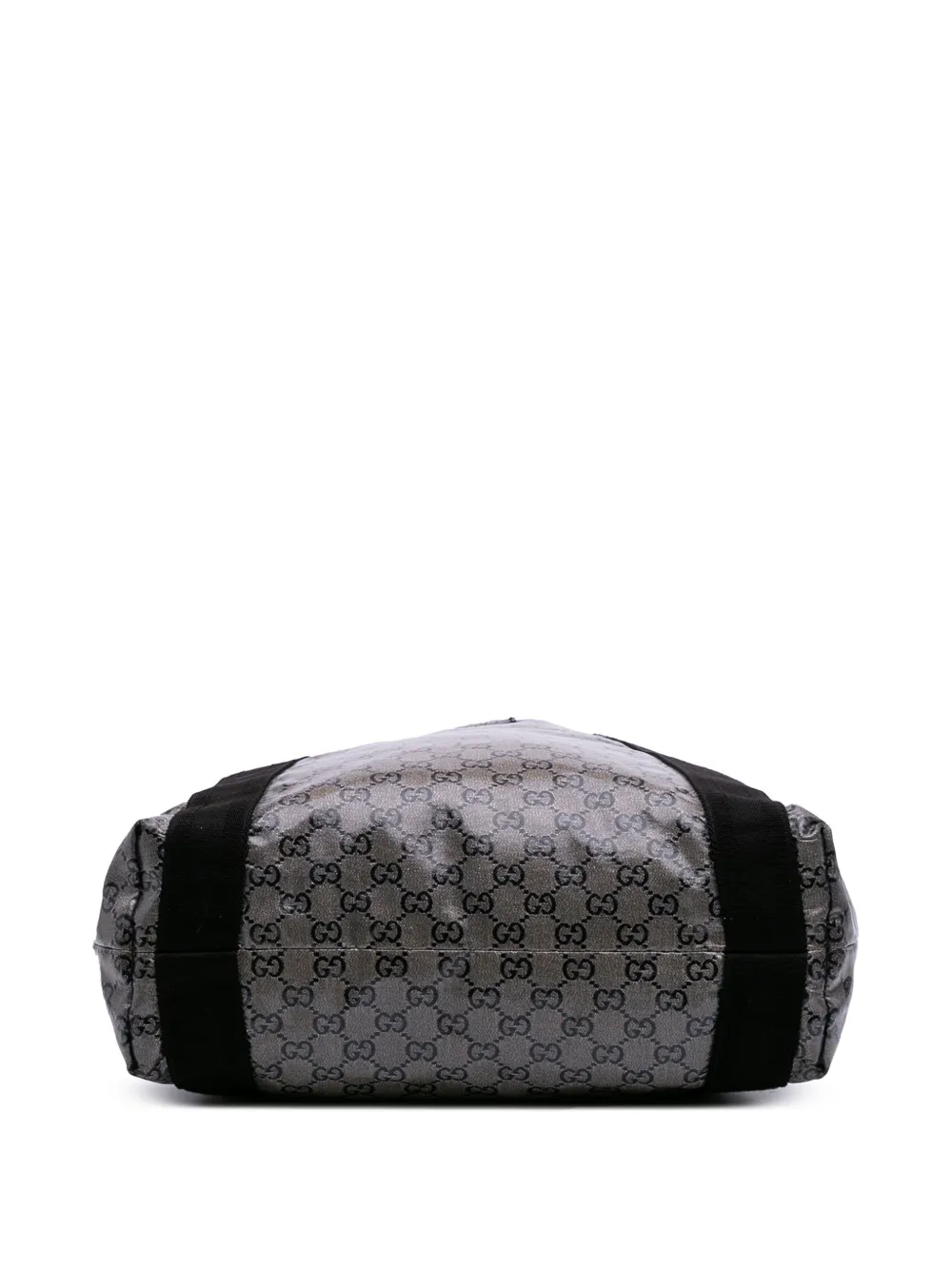 Pre-owned Gucci 2000-2015 Gg Crystal Web Tote Bag In Gray