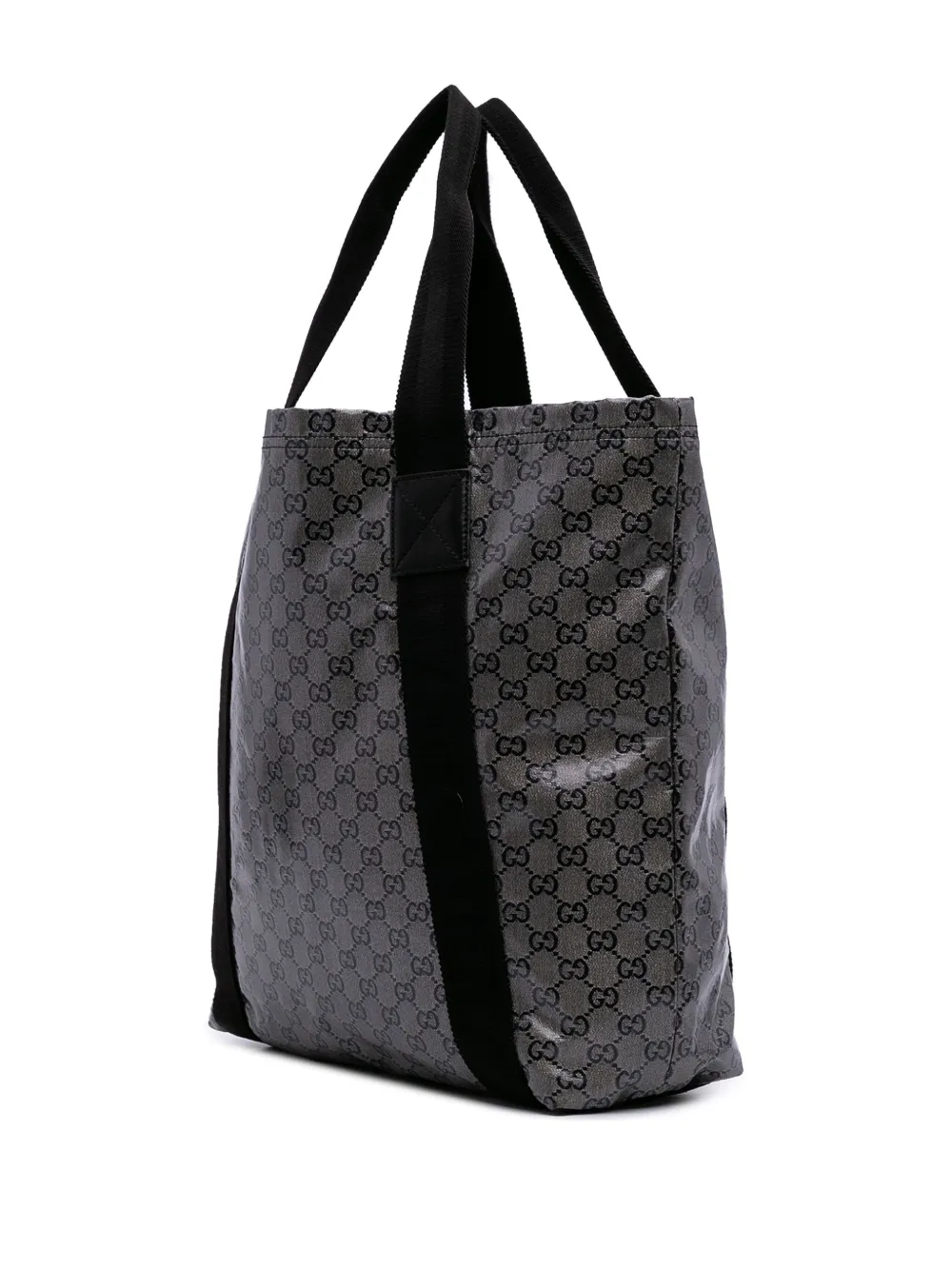 Pre-owned Gucci 2000-2015 Gg Crystal Web Tote Bag In Gray