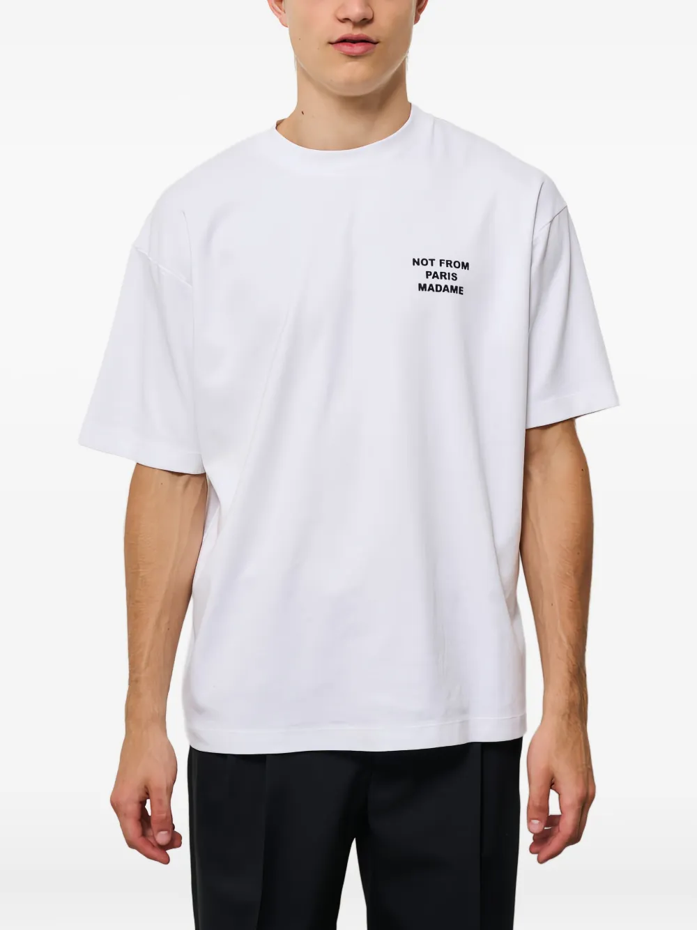 Drôle De Monsieur slogan-print T-shirt Wit