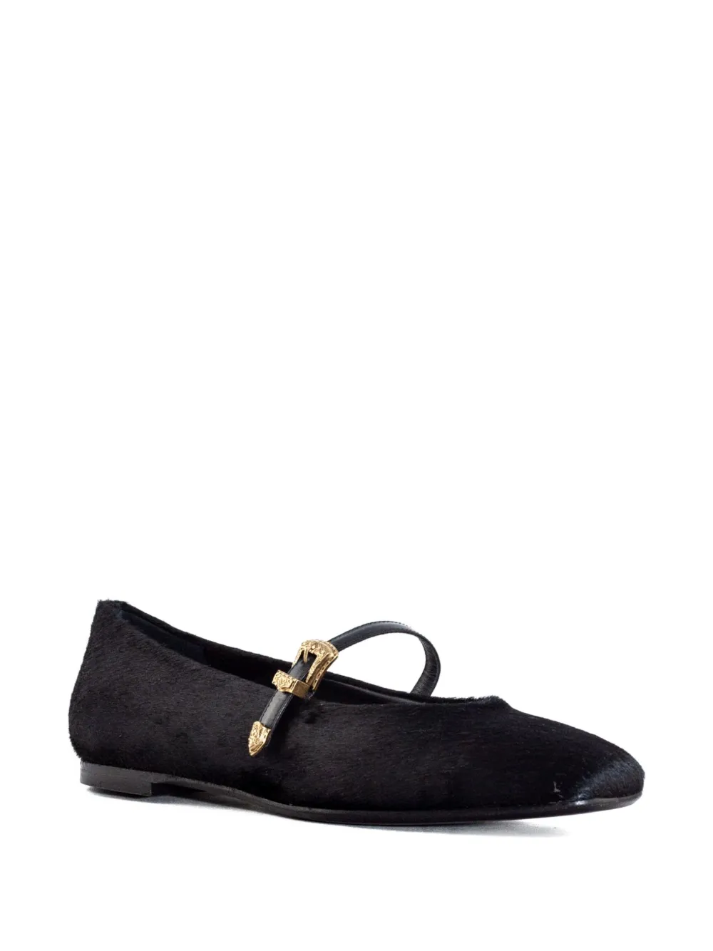 Roberto Festa calf-hair buckled ballet flats - Zwart