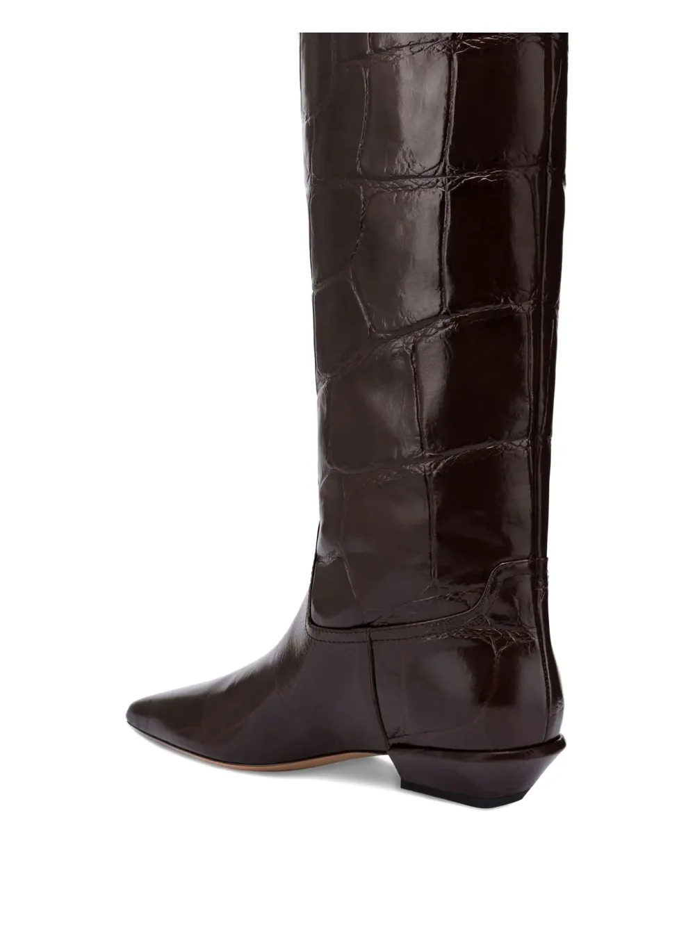 Paris Texas croco-embossed leather boots Brown