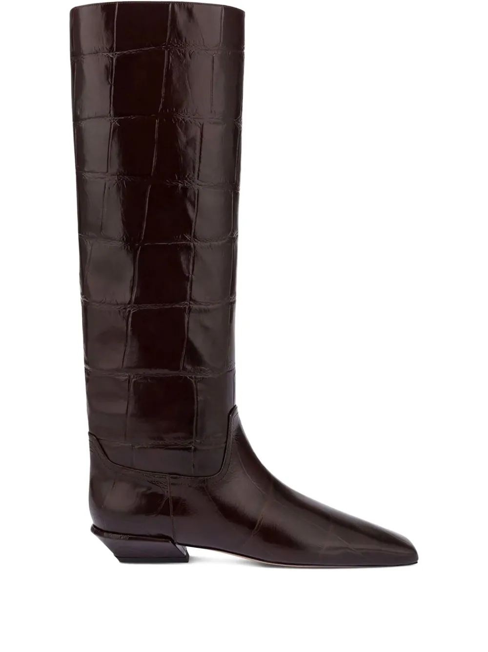 Paris Texas croco-embossed leather boots Brown