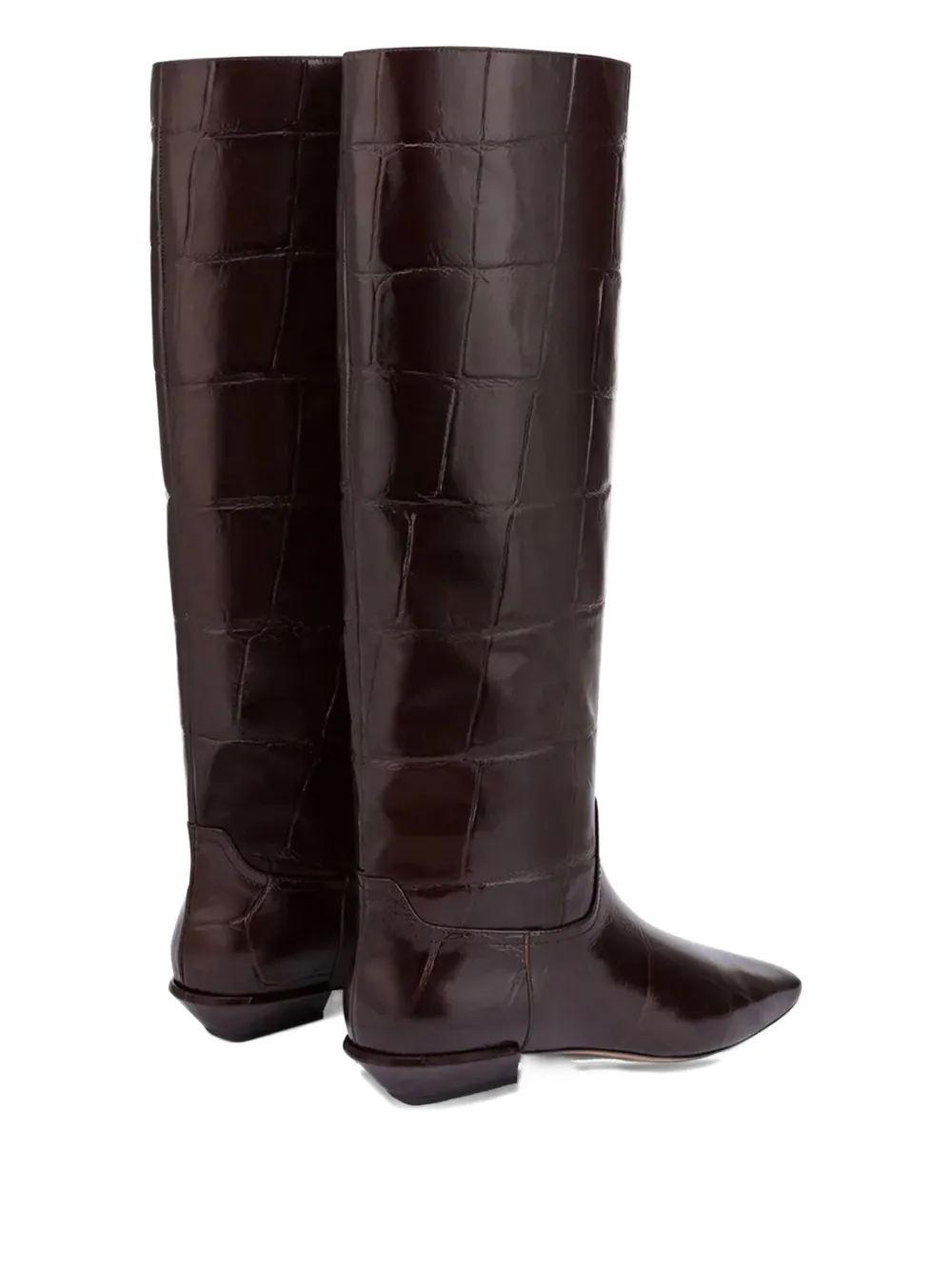 Paris Texas croco-embossed leather boots Brown