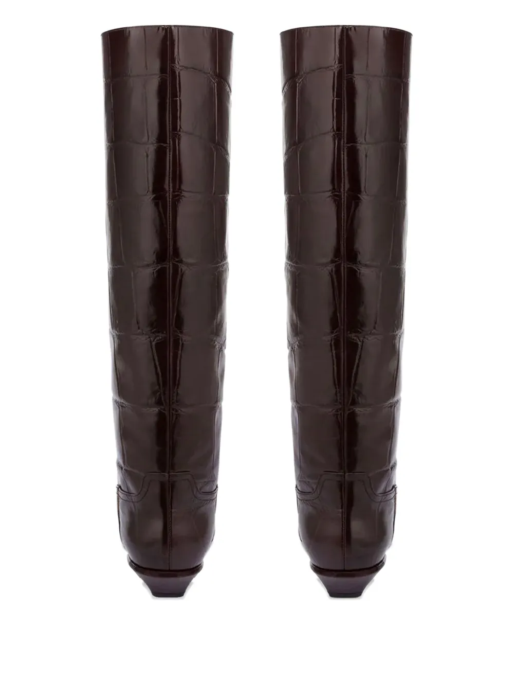 Paris Texas croco-embossed leather boots Brown