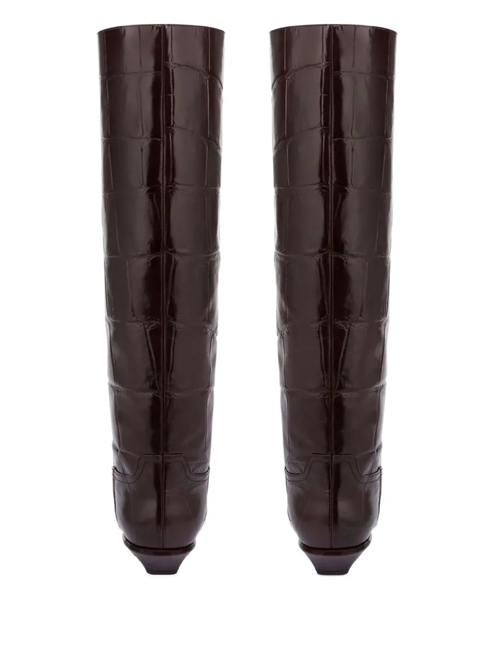Paris Texas croco-embossed leather boots Brown