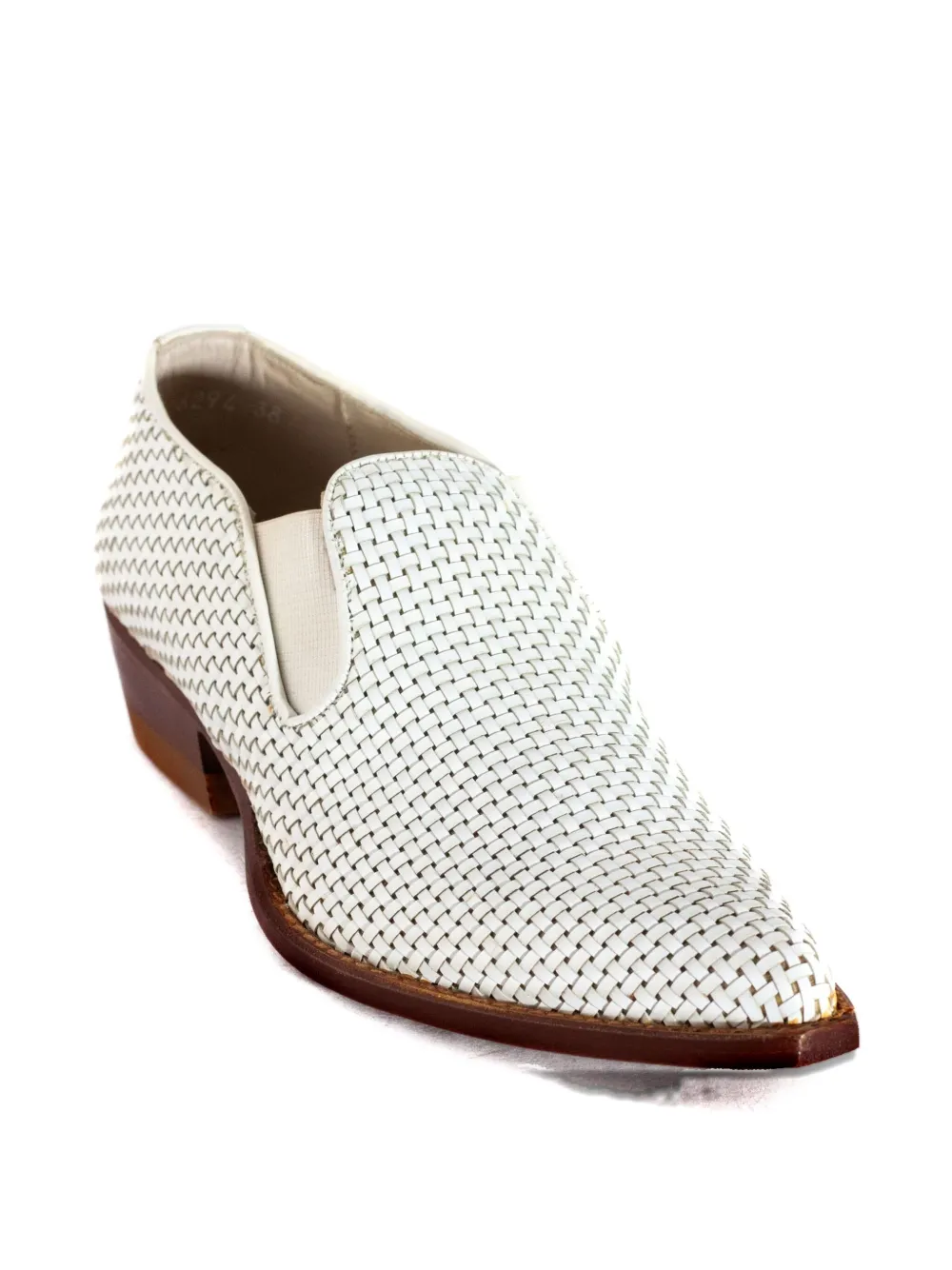 Sonora 30mm woven leather slip-on boots White