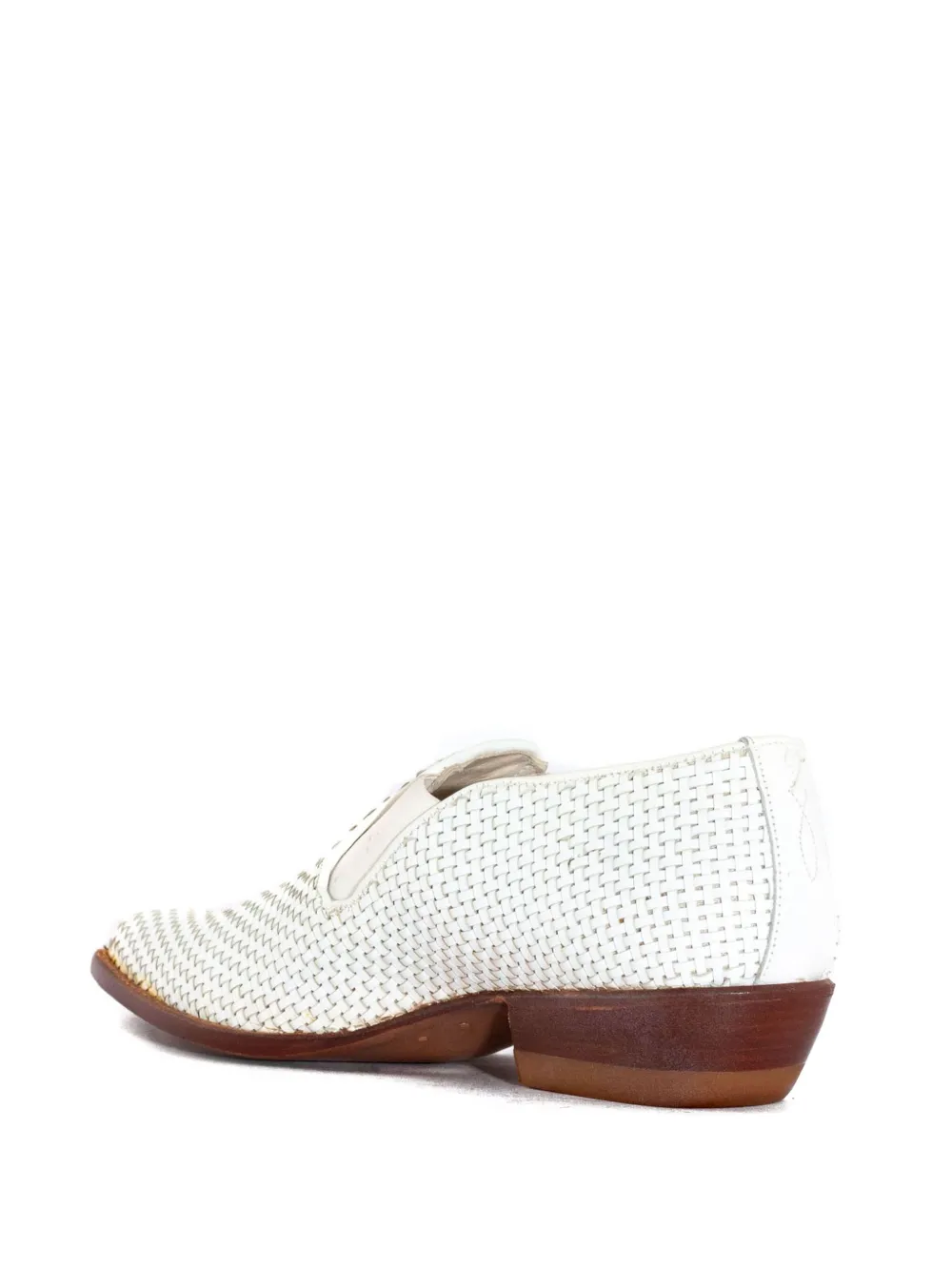 Sonora 30mm woven leather slip-on boots White