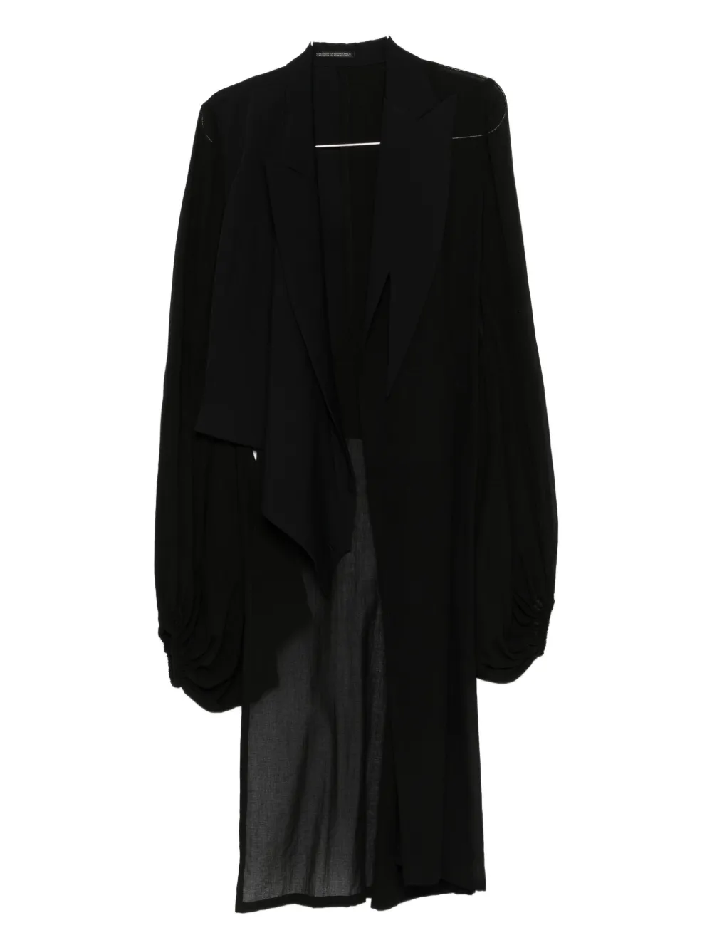 Yohji Yamamoto Balloon-sleeve Wrap Jacket In Black