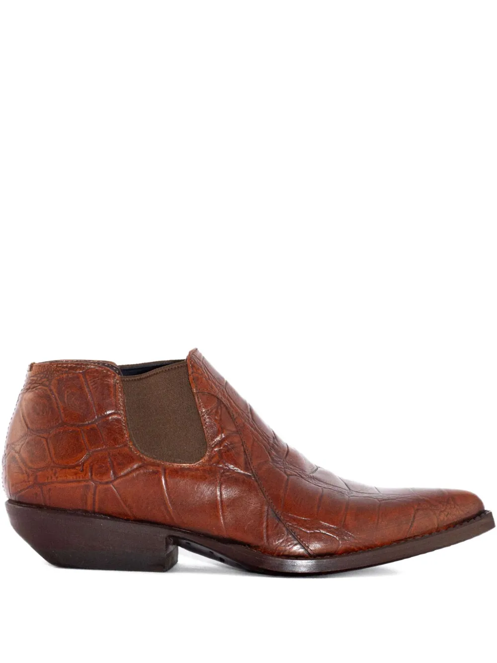 Sonora 30mm crocodile-print slip-on boots Brown