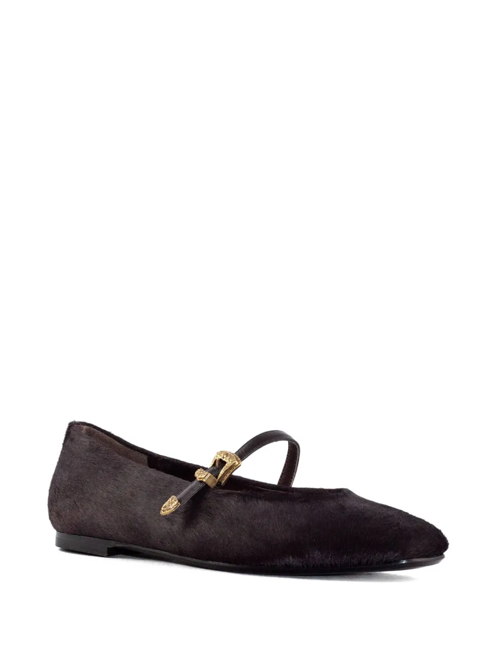Roberto Festa calf-hair buckled ballet flats - Bruin