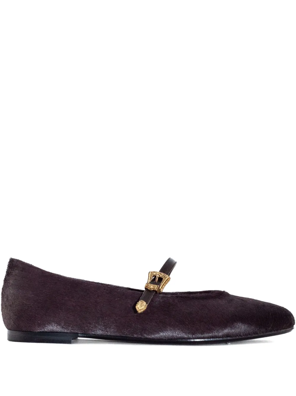 Roberto Festa calf-hair buckled ballet flats Brown