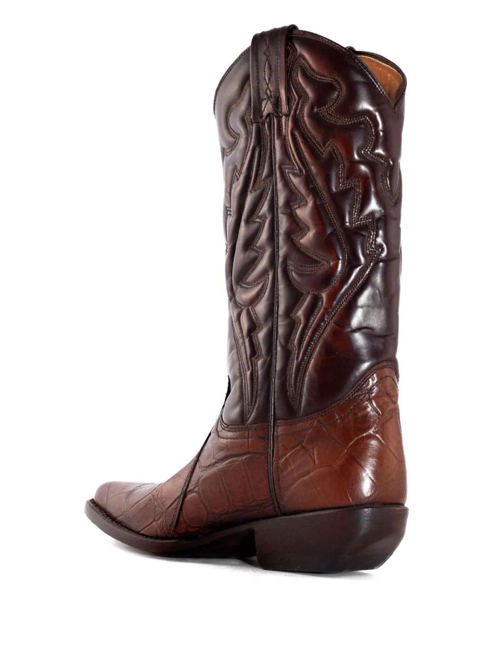 Sonora carved-motif leather boots Brown