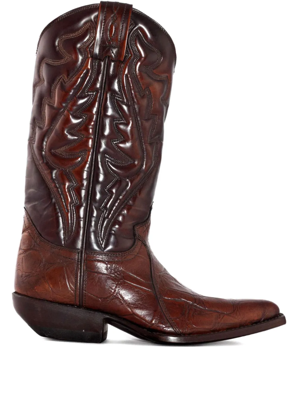 Sonora carved-motif leather boots Brown