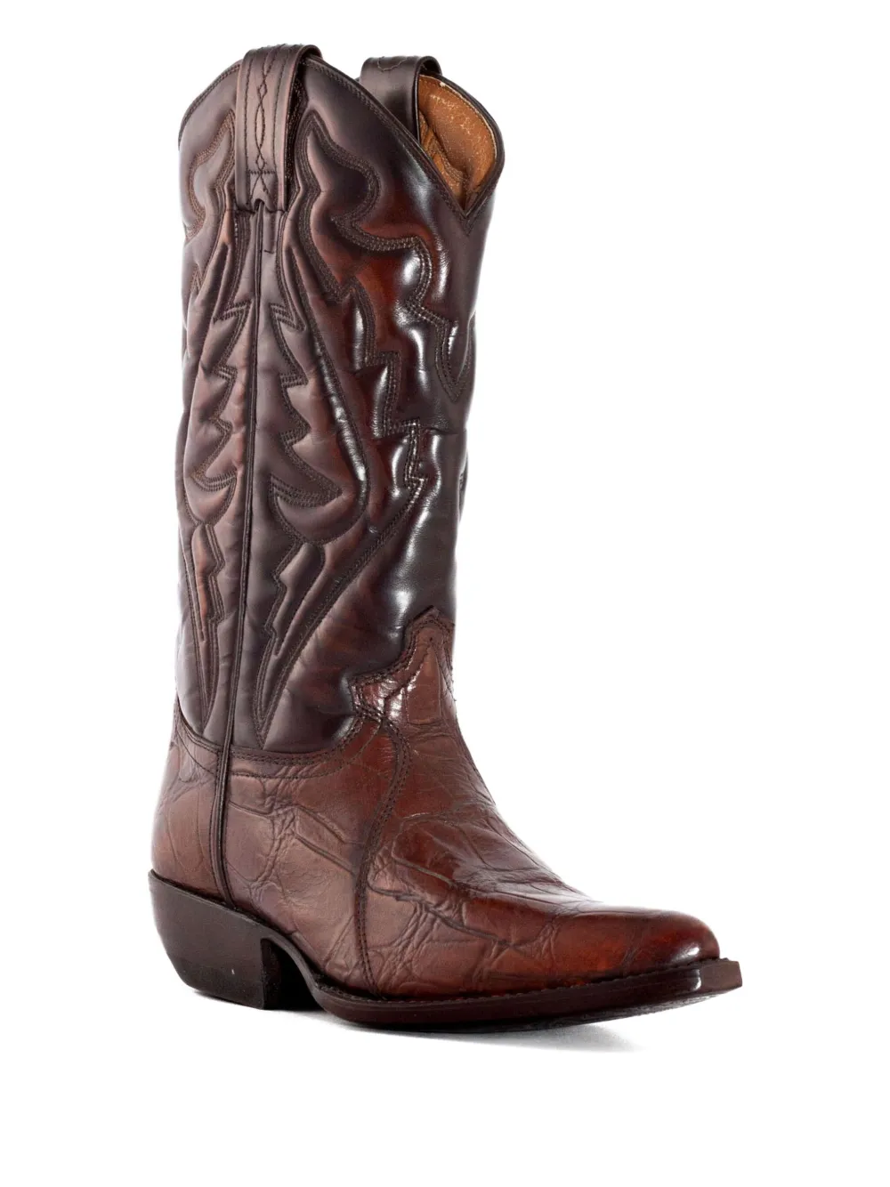 Sonora carved-motif leather boots Brown