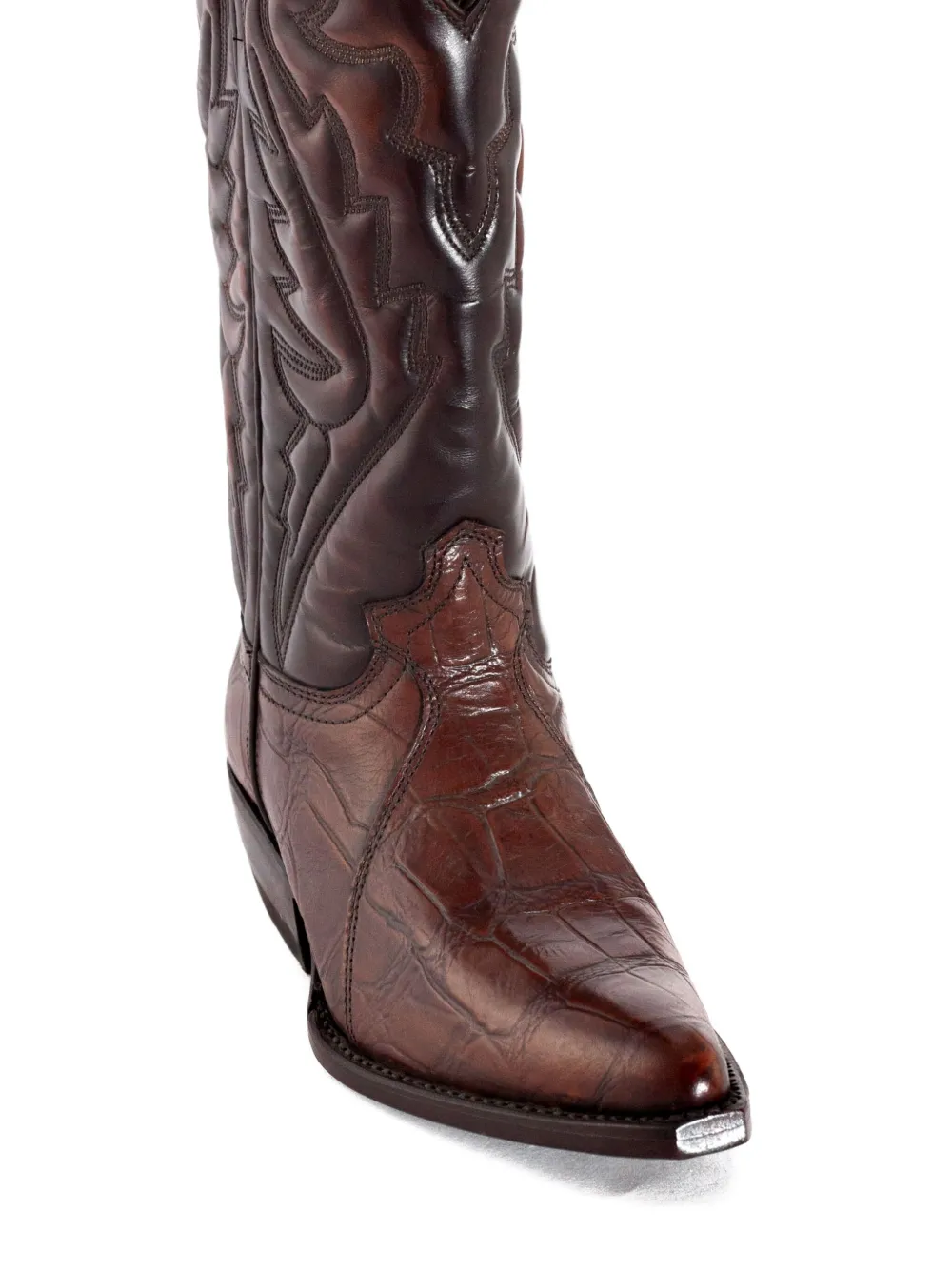 Sonora carved-motif leather boots Brown