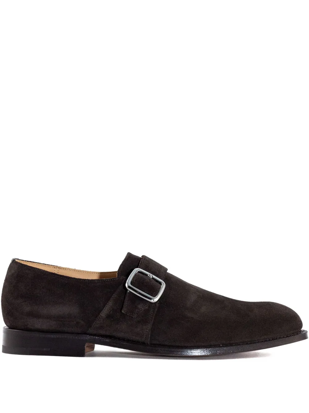 Church's single-buckle suede monk shoes Brown