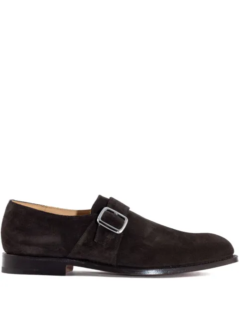 Church's single-buckle suede monk shoes