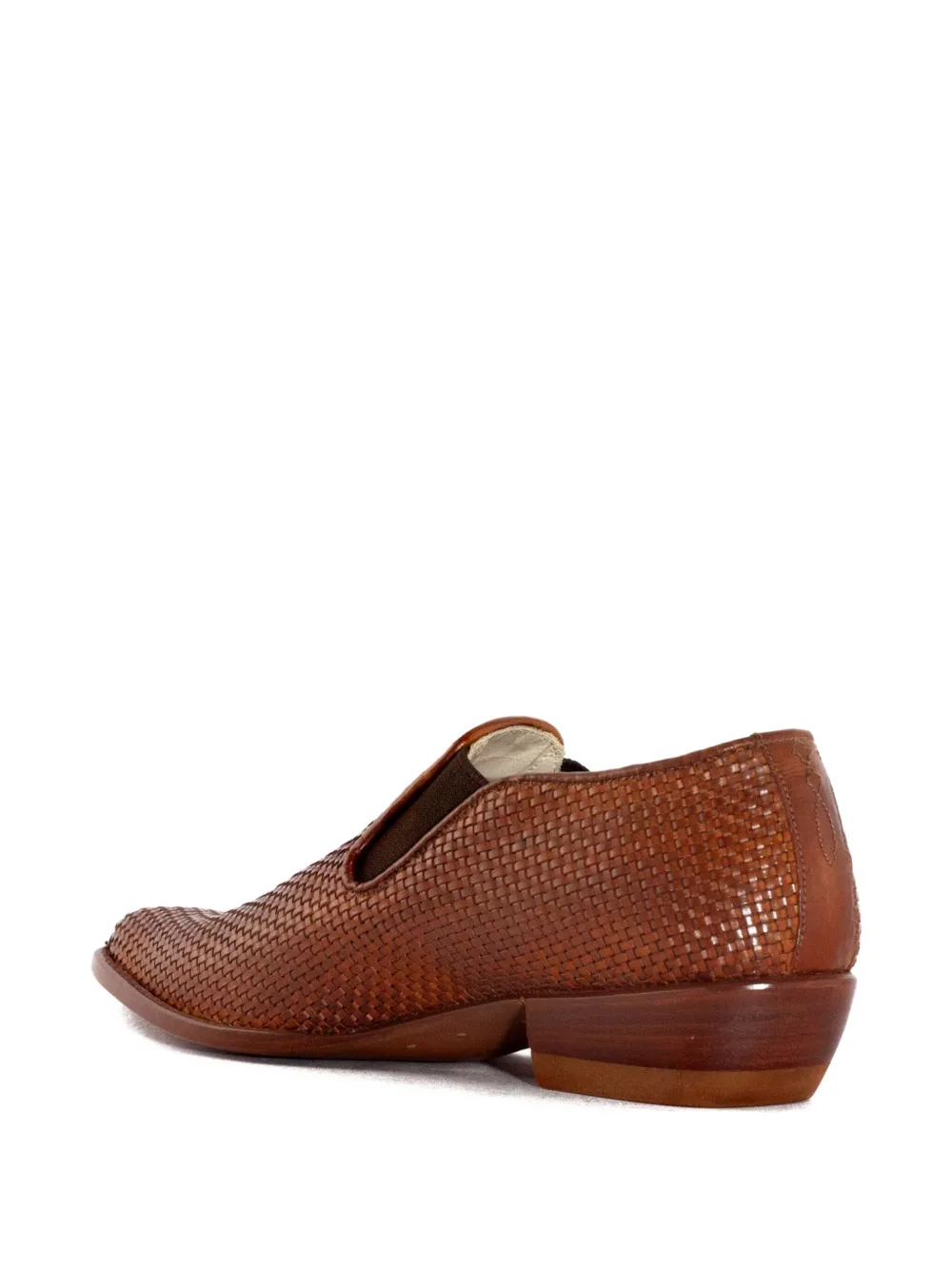 Sonora 30mm woven leather slip-on boots Brown