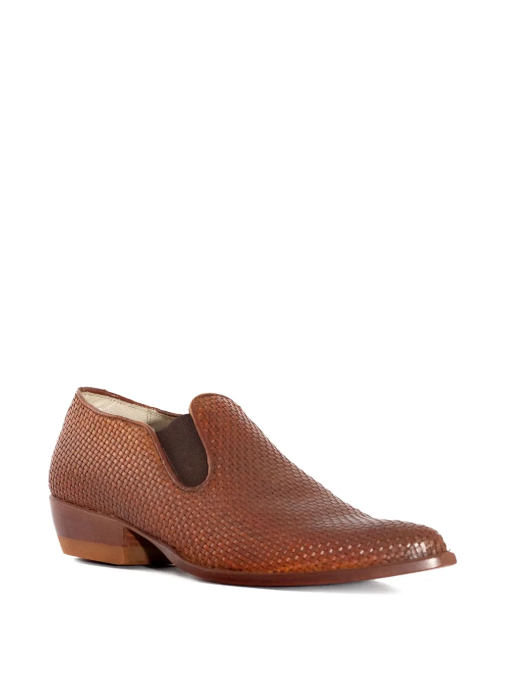 Sonora 30mm woven leather slip-on boots Brown
