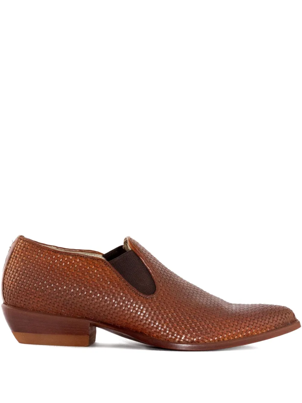 Sonora 30mm woven leather slip-on boots Brown