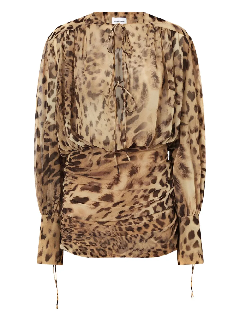 lace-up animal-print mini dress