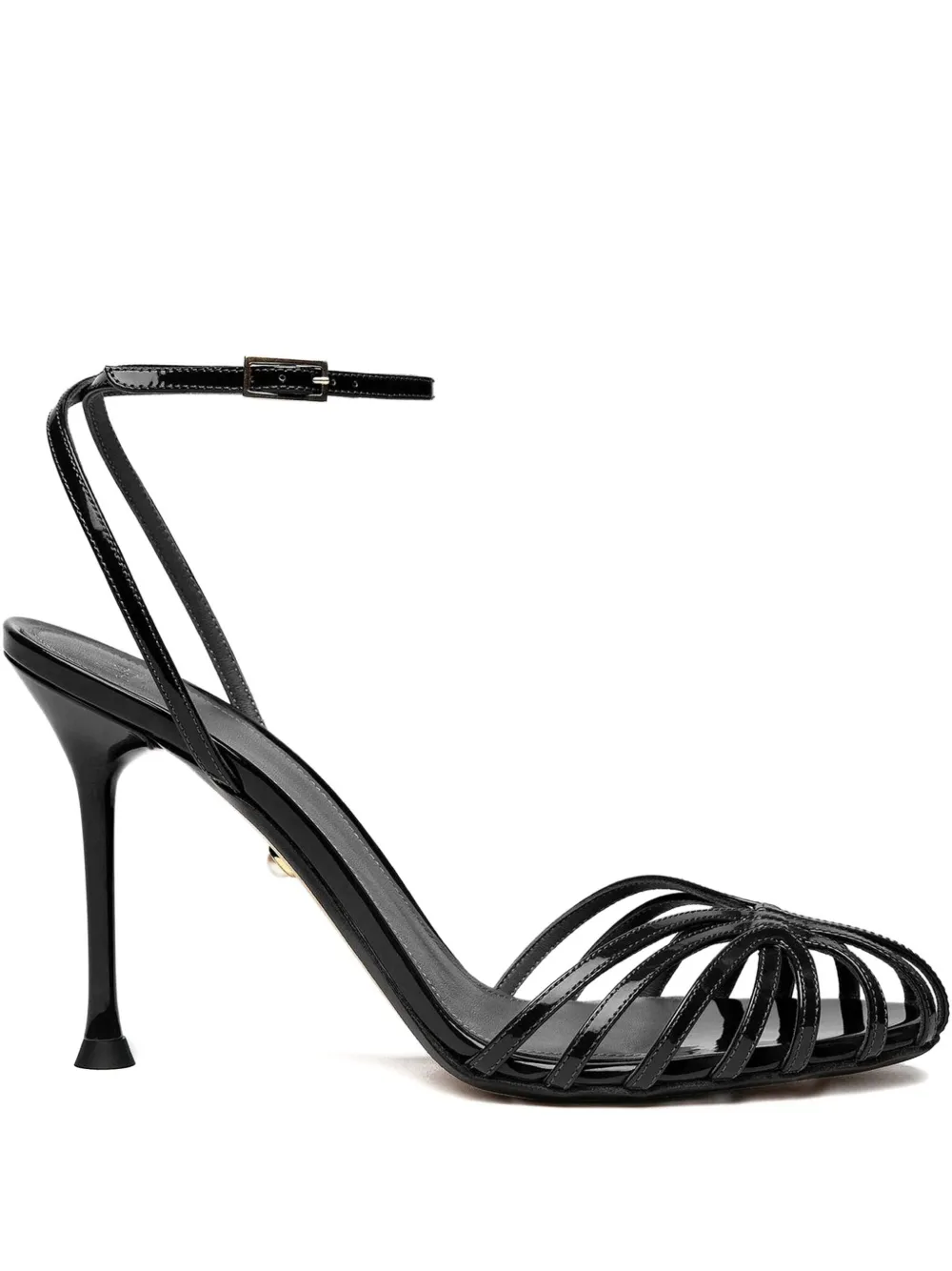 Alevì 95mm Ally patent-leather sandals Black