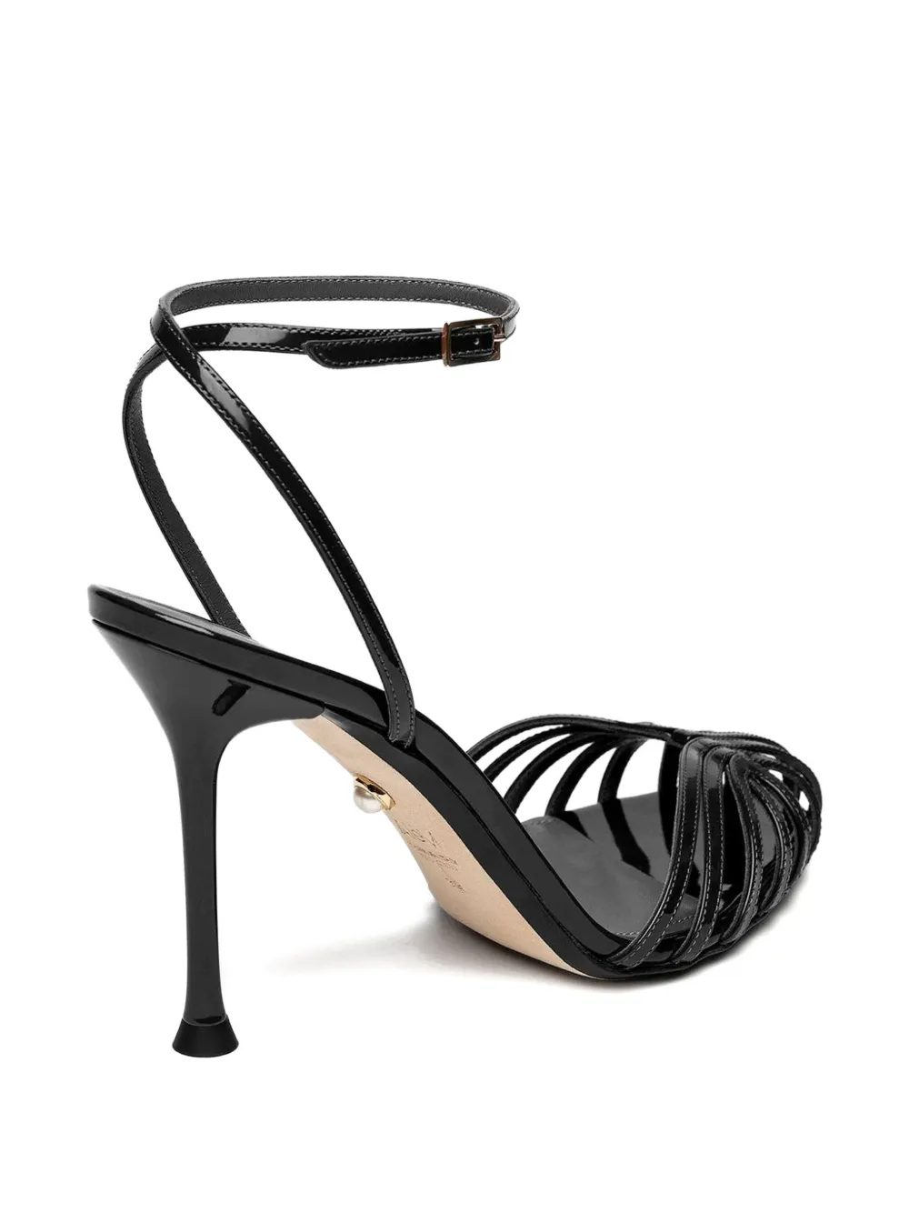 Alevì 95mm Ally patent-leather sandals Black