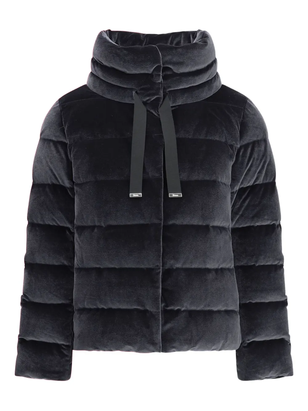Herno Gewatteerd jack met chenille-effect Zwart