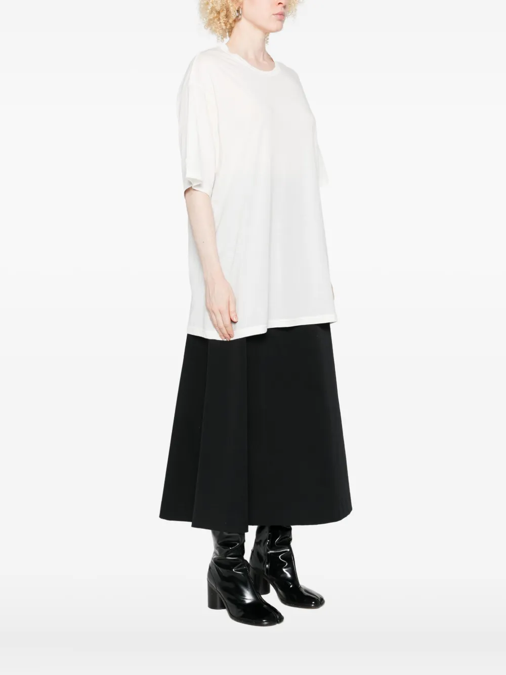 Yohji Yamamoto T-shirt met ronde hals Wit