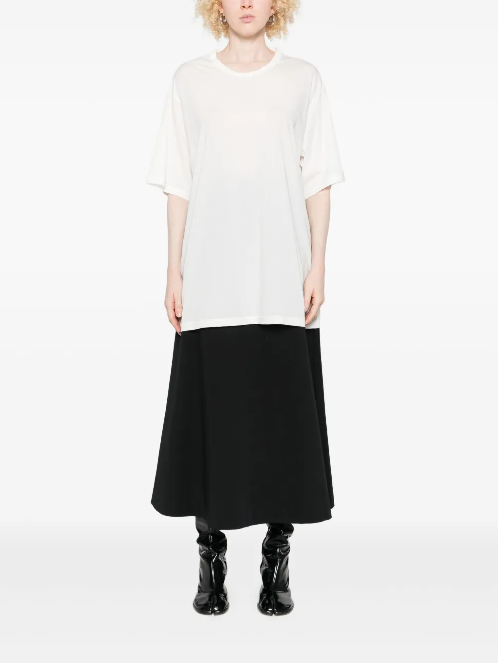 Yohji Yamamoto T-shirt met ronde hals Wit