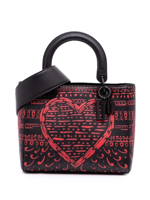 Christian Dior Pre-Owned 2018 Small Smooth Calfskin Painted Heart Clover Lady Dior satchel