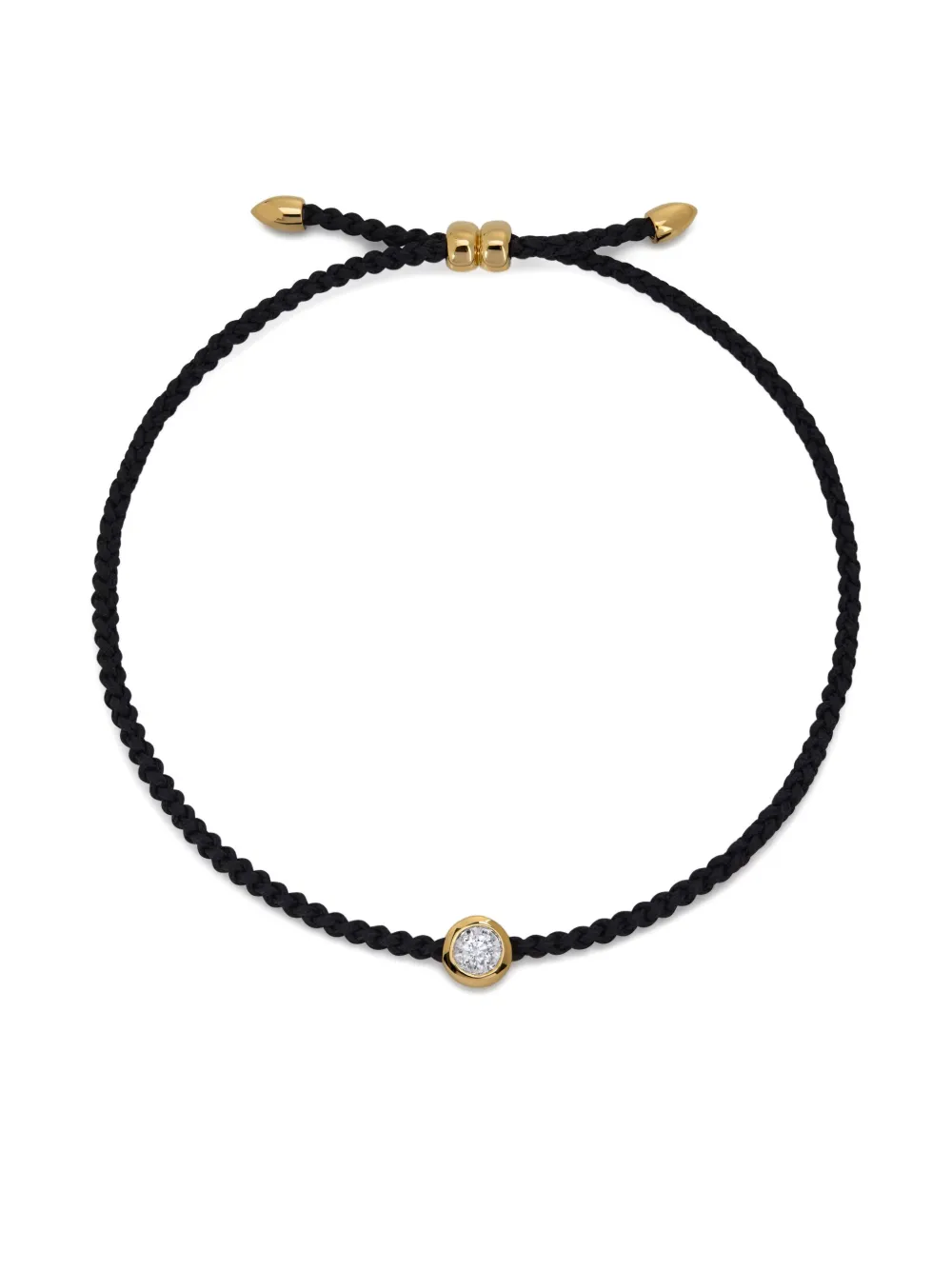Monica Vinader Bracciale con perline oro e diamante solitario - Nero