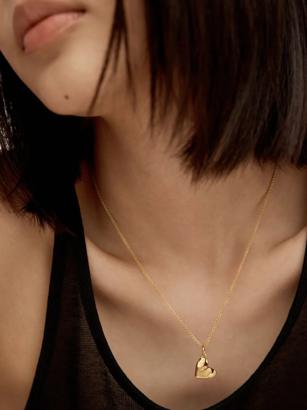 Monica Vinader 18kt vermeil halsketting met hartvormige hanger - Goud