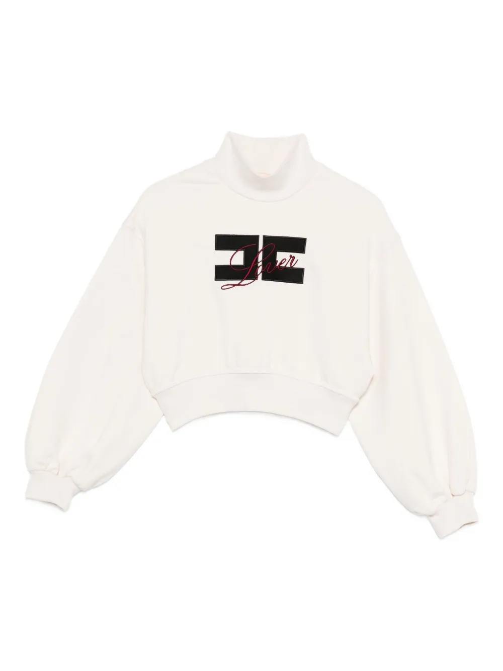 Elisabetta Franchi La Mia Bambina Sweater met geborduurd logo Wit