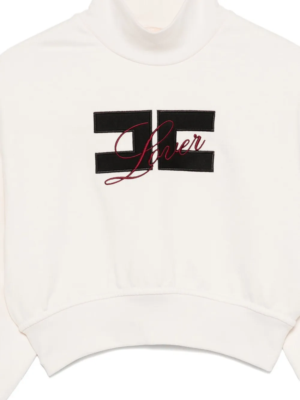 Elisabetta Franchi La Mia Bambina Sweater met geborduurd logo Wit