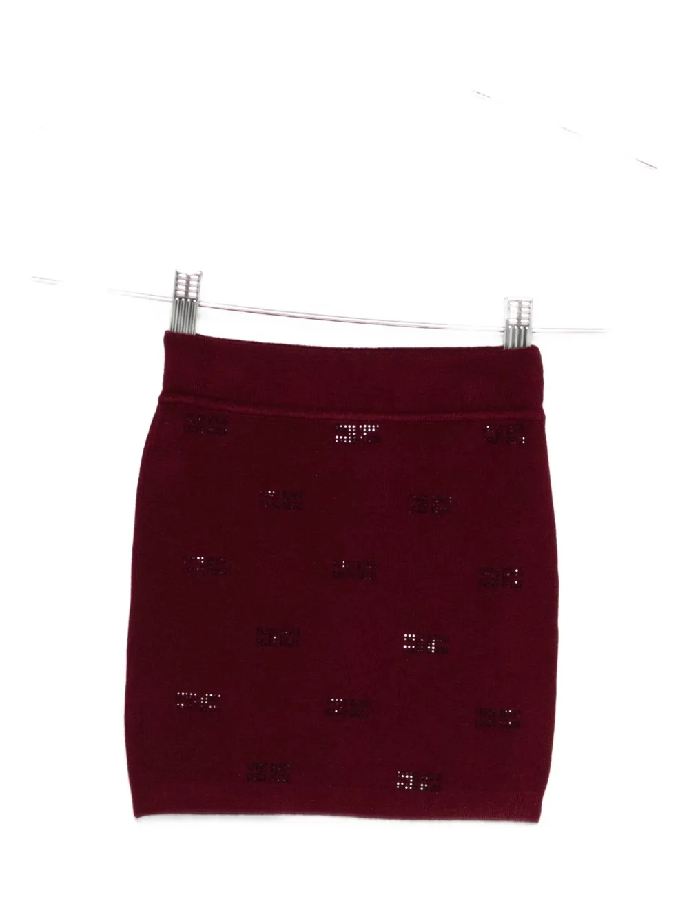Elisabetta Franchi La Mia Bambina embellished knit skirt - Rosso
