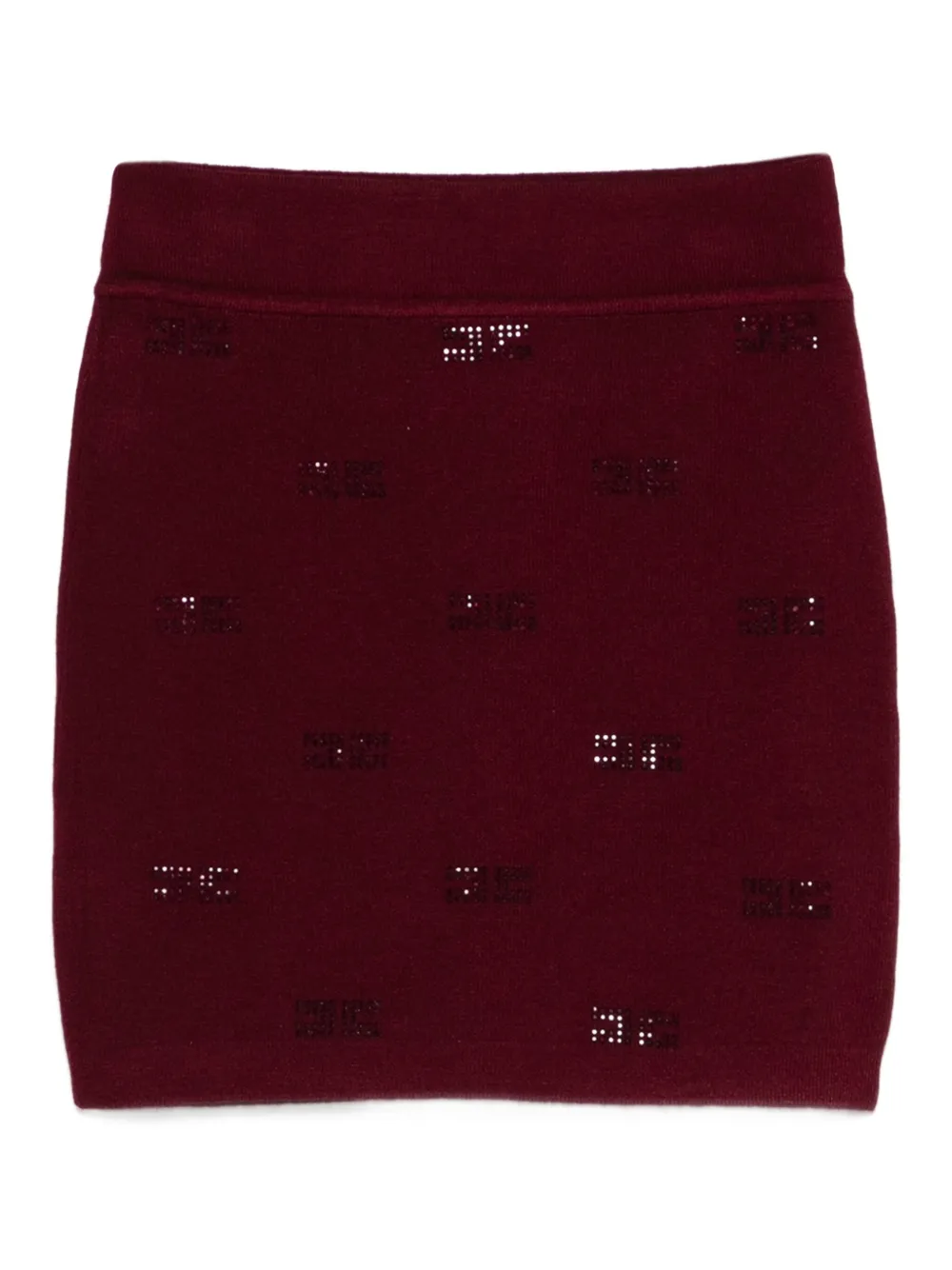 Elisabetta Franchi La Mia Bambina Verfraaide gebreide rok Rood