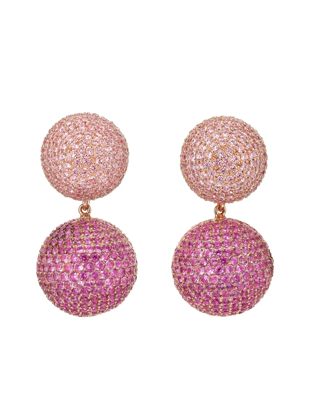 Anabela Chan 18k Rose Gold Vermeil Bauble Sapphire Earrings In Pink