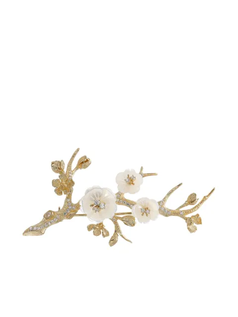 Anabela Chan Sakura Blossom diamond brooch