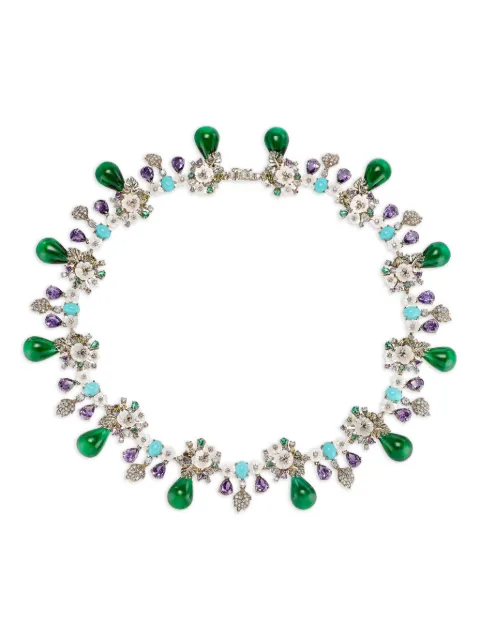 Anabela Chan collar Palm Paradise en oro vermeil de 18kt con gemas