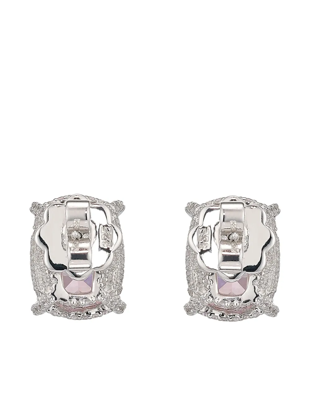 Anabela Chan Orecchini a bottone Blush Cushion Wing in oro bianco 14 carati - Rosa