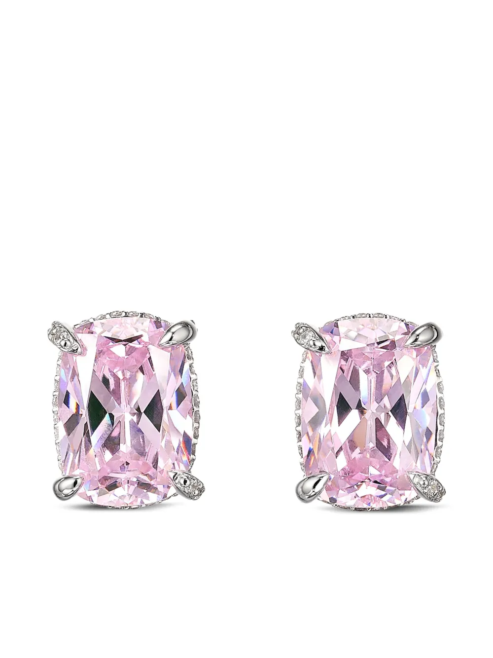 Anabela Chan 14k White Gold Blush Cushion Wing Studs In Pink