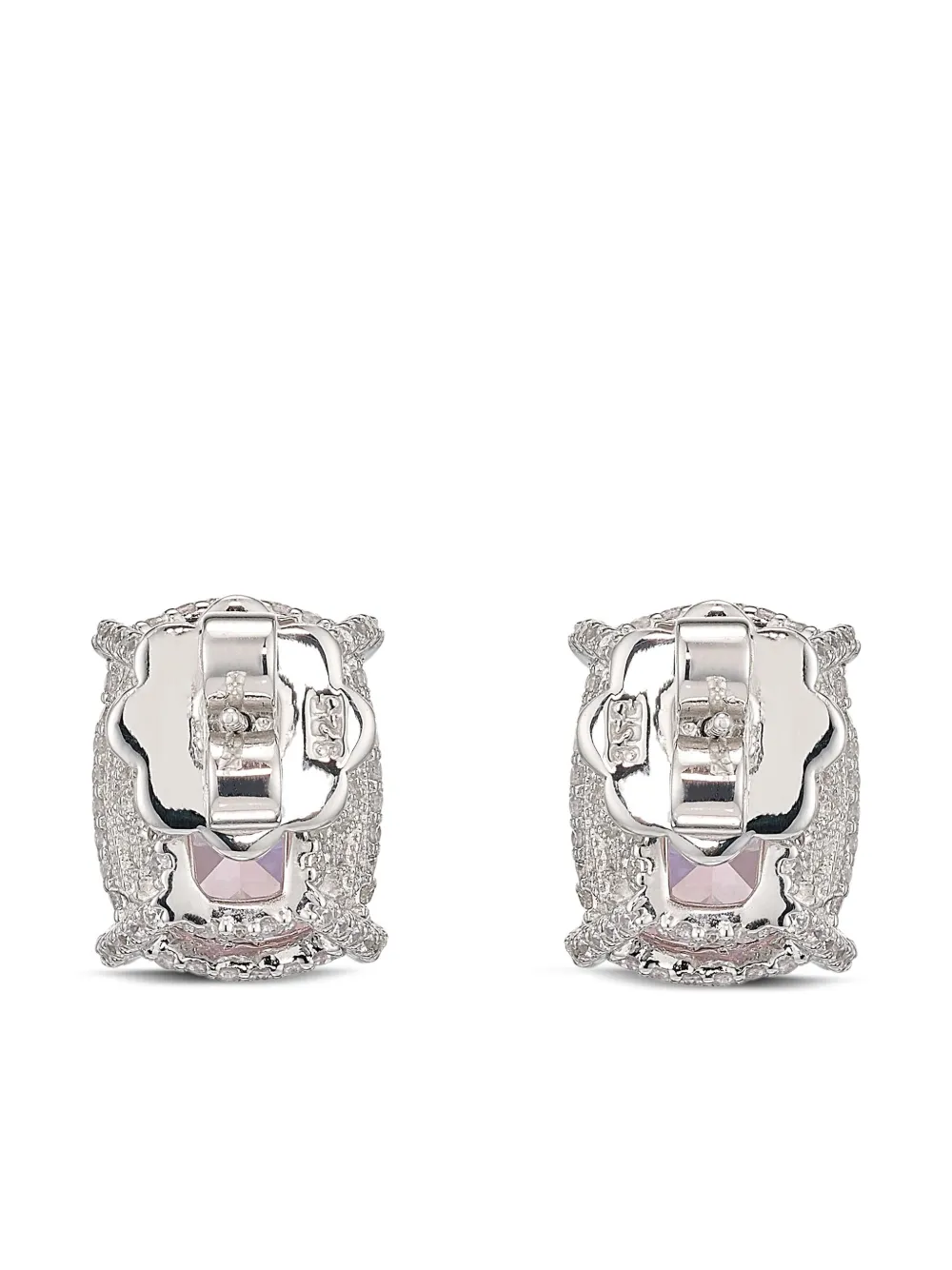 Anabela Chan 14k White Gold Blush Cushion Wing Studs In Pink