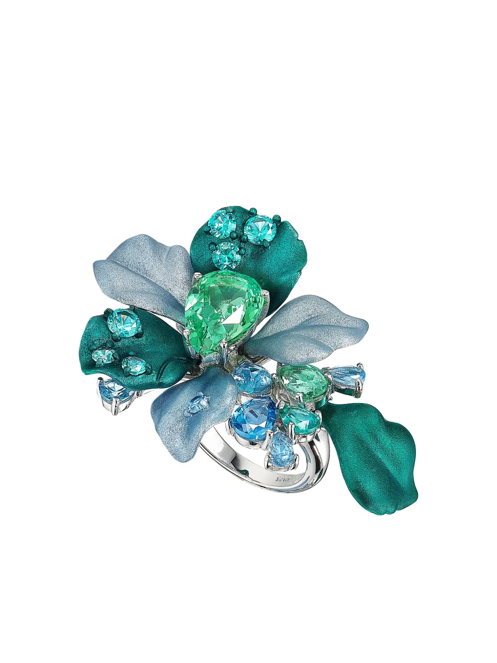 Anabela Chan Anello Ariel con pietre - Blu