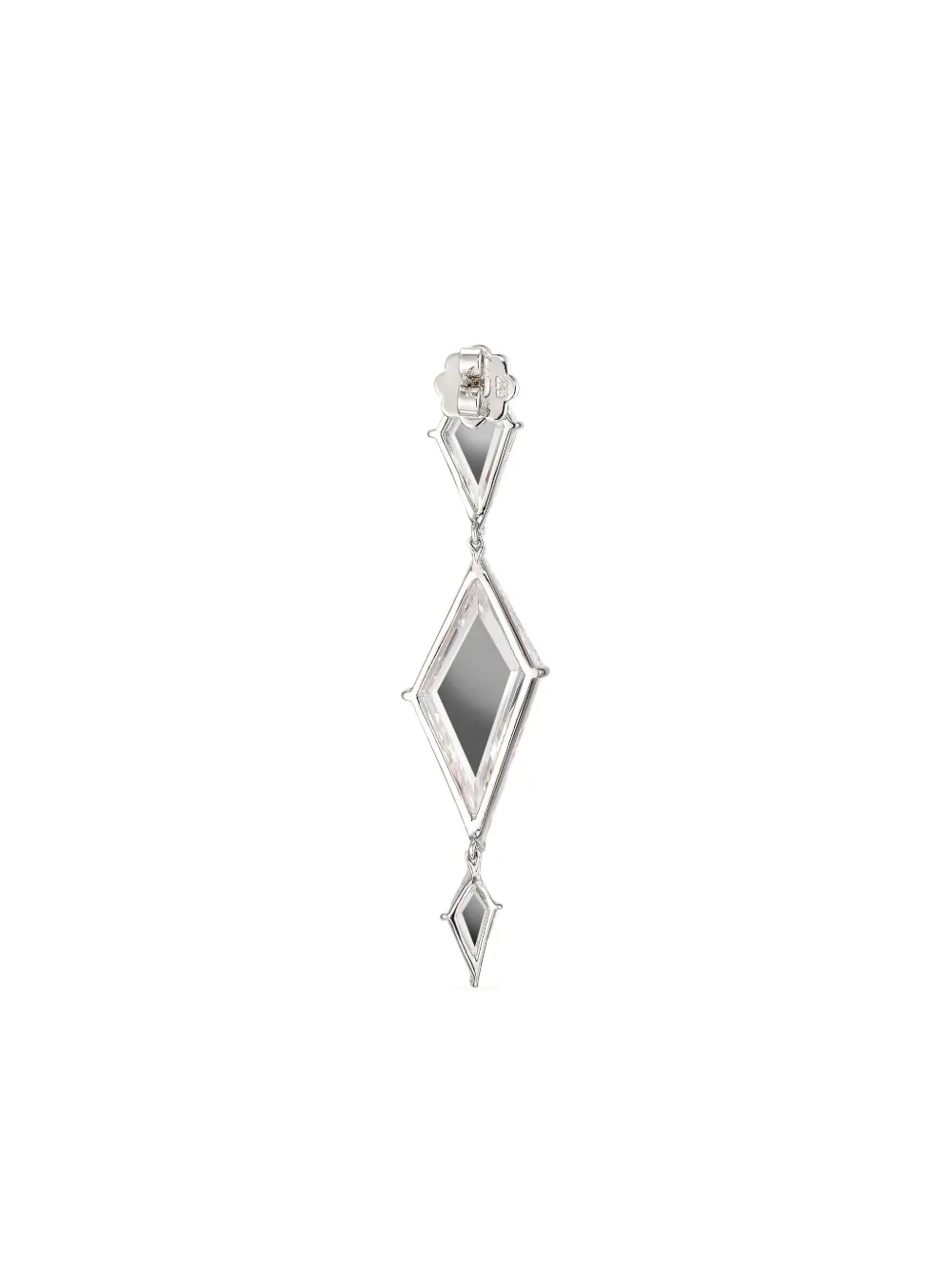 Anabela Chan 14k White Gold Trinity's Shatter Sapphire Earrings In Metallic